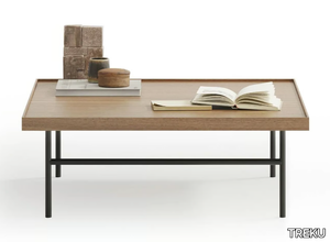 KUTXA - Square wooden and metal coffee table _ TREKU