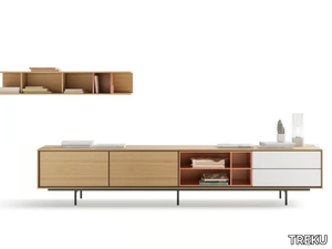 AURA 85 - Low TV cabinet with drawers _ TREKU