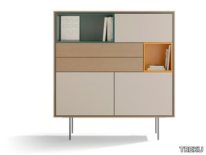 AURA 88 - Wooden highboard with doors _ TREKU