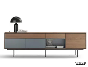 AURA 74 - Modular oak sideboard with doors _ TREKU