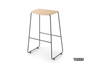 BISELL METAL - Sled base wooden stool _ TREKU