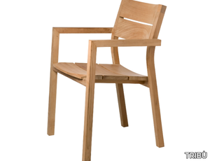 KOS - Teak garden chair with armrests _ TRIBÙ