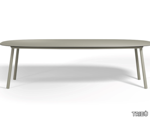 TOSCA - Oval stainless steel dining table _ TRIBÙ