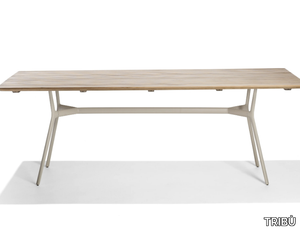 BRANCH - Rectangular aluminium and wood garden table _ TRIBÙ