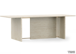 SEGMENT - Rectangular custom travertine table _ TRNK