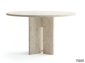 SEGMENT - Round custom travertine table _ TRNK