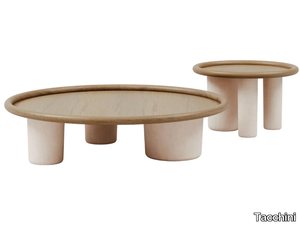 PLUTO - Round solid wood coffee table _ Tacchini