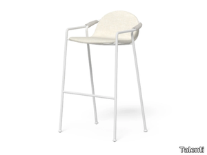 CORAL - High fabric and aluminum stool with footrest _ Talenti