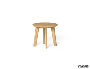 CLEOSOFT-WOOD - Low round teak coffee table _ Talenti