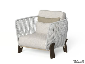 ARGO-WOOD - Fabric garden armchair with armrests _ Talenti