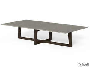 EVER - Rectangular rosewood and porcelain stoneware garden side table _ Talenti