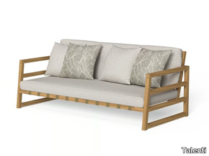 ALABAMA/WOOD - 2 seater fabric garden sofa with iroko structure _ Talenti