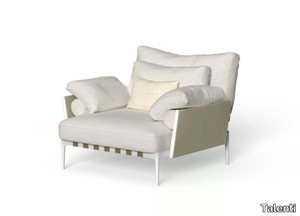 SALINAS - Fabric garden armchair with removable cover with armrests _ Talenti