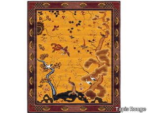 CHINESE PHEONIX ANTIQUE GOLD - Rectangular handmade rug _ Tapis Rouge