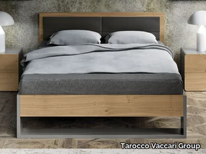 UN4902-T - Wooden double bed with upholstered headboard _ Tarocco Vaccari Group