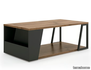 ALBI - Low wooden coffee table with integrated magazine rack _ temahome