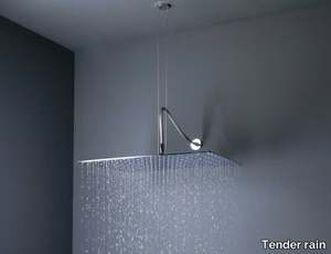 BIG RAIN - Ceiling mounted brass rain shower with anti-lime system _ Tender rain