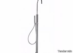 C0 - Wall-mounted brass shower panel with hand shower _ Tender rain