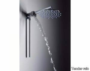 DUETTO C - Wall-mounted brass overhead shower with arm _ Tender rain