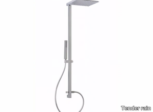 ECHO MINIMAL - Wall-mounted brass shower panel with hand shower _ Tender rain