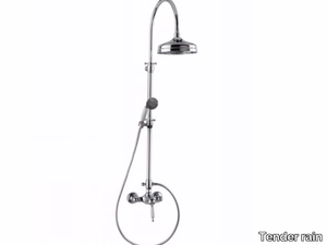 ECHO RETRO - Vintage style wall-mounted brass shower panel with hand shower _ Tender rain