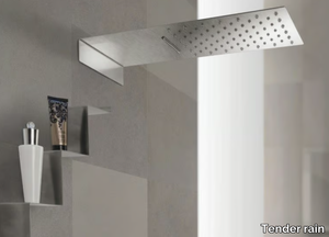 ESTANTE - Wall-mounted 2-spray stainless steel overhead shower with chromotherapy _ Tender rain