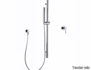 Round section sliding bar - Brass shower wallbar with hand shower _ Tender rain