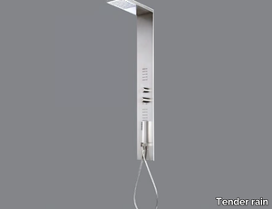 X0 - Wall-mounted stainless steel shower panel _ Tender rain