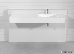 SQUARE PLTQU - Custom Pietraluce® washbasin with integrated countertop _ Technova