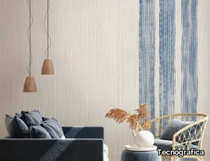 KIMONO - Contemporary style striped fabric wallpaper _ Tecnografica