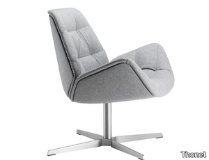 809 - Fabric armchair with armrests with 4-spoke base _ Thonet