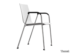 S 260 F - Stackable plastic training chair with armrests _ Thonet