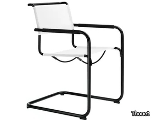 S 34 N Thonet All Seasons - Cantilever mesh chair with armrests _ Thonet