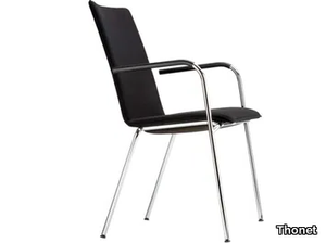 S 164 PVF - Stackable upholstered chair with armrests _ Thonet