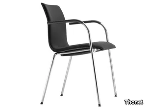 S 166 PVF - Stackable upholstered chair with armrests _ Thonet