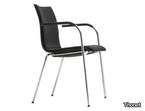 S 166 PF - Stackable upholstered chair with armrests _ Thonet