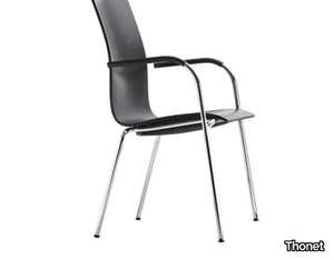 S 168 F - Stackable plywood chair with armrests _ Thonet