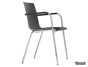 S 160 SPF - Stackable plastic chair with armrests _ Thonet