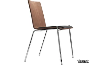 S 162 SP - Stackable plywood chair with integrated cushion _ Thonet