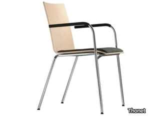 S 162 SPF - Stackable plywood chair with armrests _ Thonet