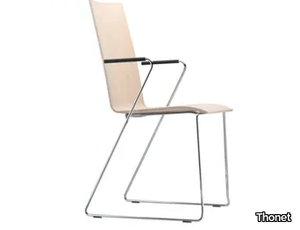 S 184 FST - Sled base chair with armrests _ Thonet