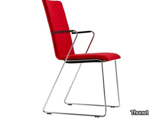 S 184 PVFST - Sled base upholstered chair with armrests _ Thonet