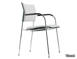 S 360 PFST - Stackable upholstered chair with armrests _ Thonet