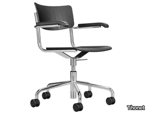 S 43 FDR - Swivel chair with armrests and with castors _ Thonet