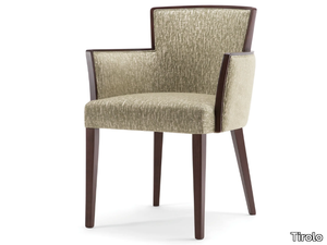 LONDON - Solid wood and fabric chair with armrests _ Tirolo