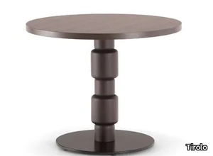 BERLINO - Low round solid wood and metal coffee table _ Tirolo