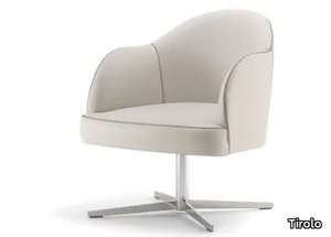 CHICAGO - Upholstered with 4-spoke base easy chair with armrests _ Tirolo