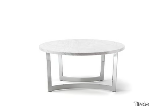 HUGO - Round Carrara marble and metal coffee table _ Tirolo