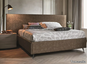 ZENO XL - Upholstered leather double bed _ Tomasella