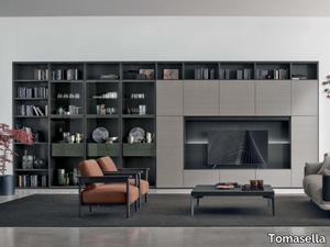 ATLANTE UNIT AT201 - Freestanding wooden TV wall system _ Tomasella